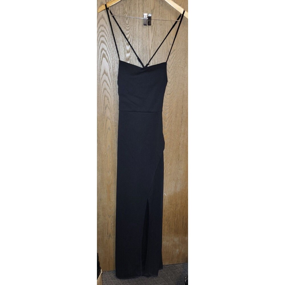 City Triangles Juniors Black Evening Dress Spaghetti Straps Open Back Size 13